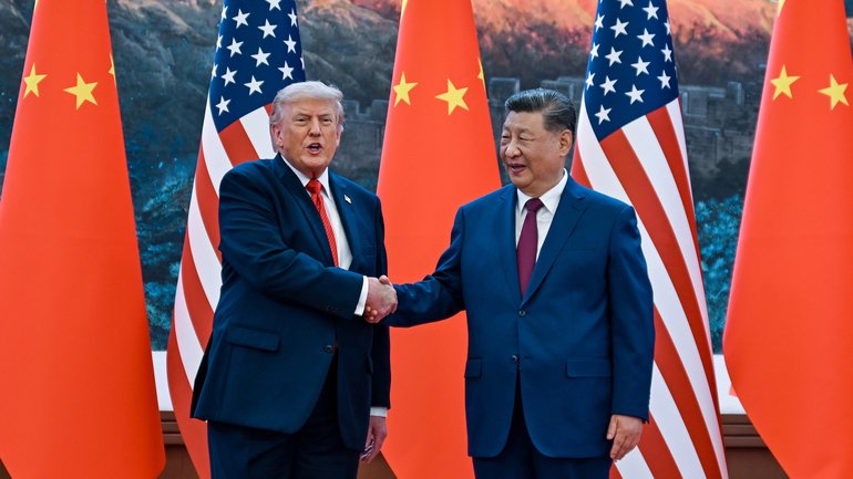 US President Donald Trump and Chinese President Xi Jinping meet in Beijing. 
