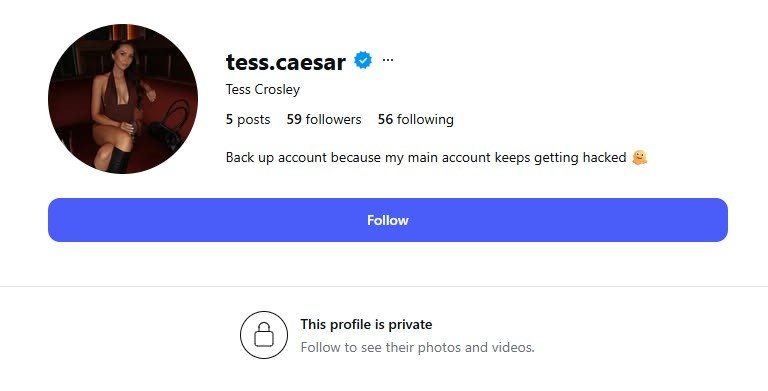 Tess Crosley has seemingly made moves to distance herself from her husband Ben Crosley.