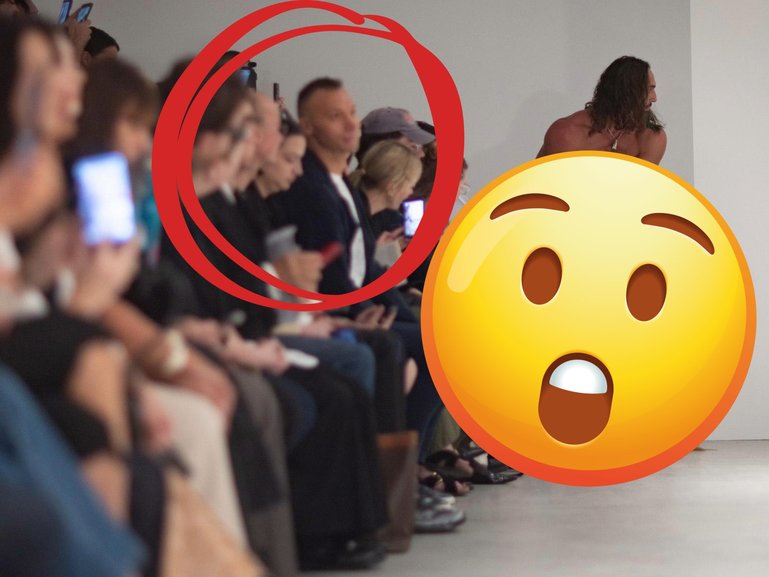 Australian Olympic swimming hero Ian Thorpe was among the front row invites, but he appeared disinterested as Kaechele was dragged so close to the audience her green-painted nails almost scraped their feet.Â 