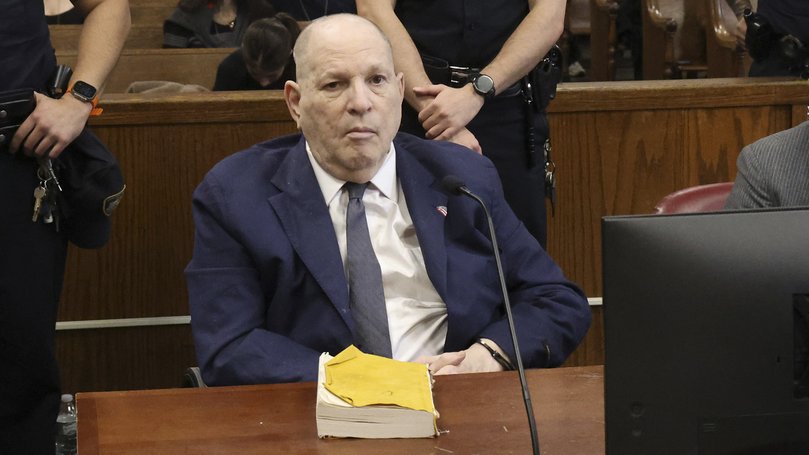 FILE — Harvey Weinstein, the former Hollywood mogul, appears for a hearing in his rape trial in State Supreme Court in Manhattan, on Thursday, March 19, 2026. A judge declared a mistrial on Friday, May 15, after the jury in Weinstein’s rape trial was unable to reach a verdict.