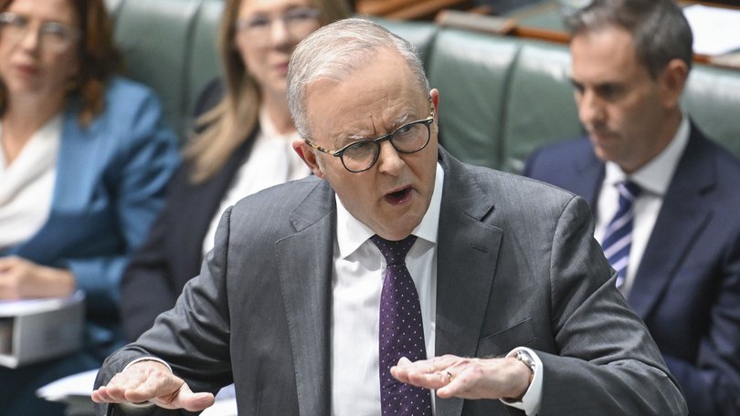 Prime Minister Anthony Albanese during Question Time at Parliament House in Canberra.