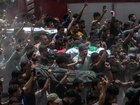 A joint ?funeral has been held in Gaza City for Izz al-Din al-Haddad, his wife and their daughter. (EPA PHOTO)