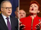 Left to right: Anthony Albanese and Pauline Hanson.