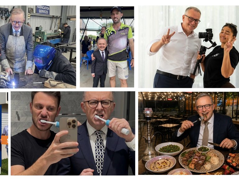 In dozens of posts online, Mr Albanese is AI-generated into team meetings, on the tools and helping product content shoots.