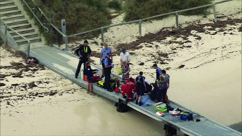 Emergency services worked to save him.