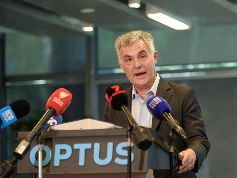 Optus chief executive Stephen Rue is still dealing with the fallout from a triple-0 outage in September that has been linked to two deaths and sparked several government inquiries. Picture: NewsWire / Flavio Brancaleone