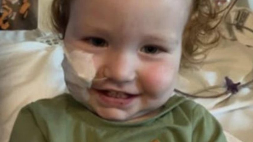 Dustin Wildman, 1, was hospitalised after inhaling a metallic cake decorating powder. Image: Supplied.