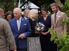 King Charles and Queen Camilla caught up with David Beckham at the RHS Chelsea Flower Show on Monday after they joined forces to put finishing touches on plans for the gorgeous garden display.