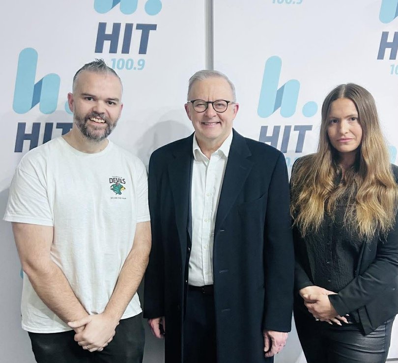 The Hit Network's Dan & Christie with Anthony Albanese.