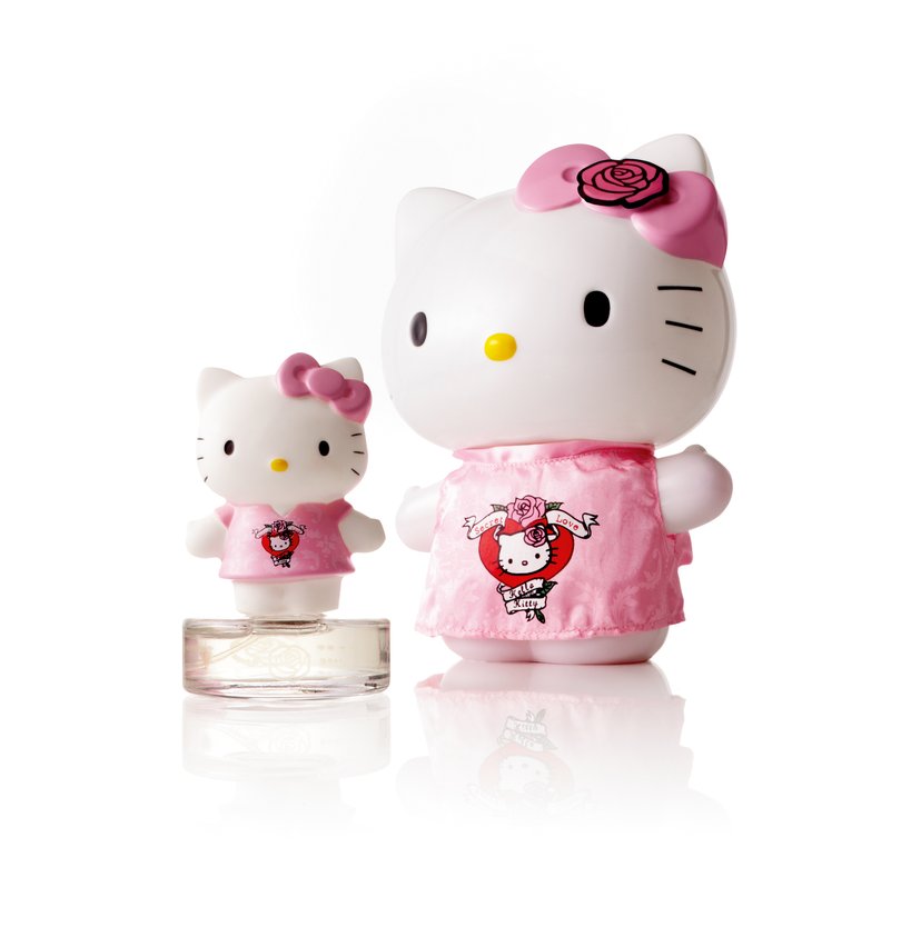 Hello Kitty perfume and bubble bath products.