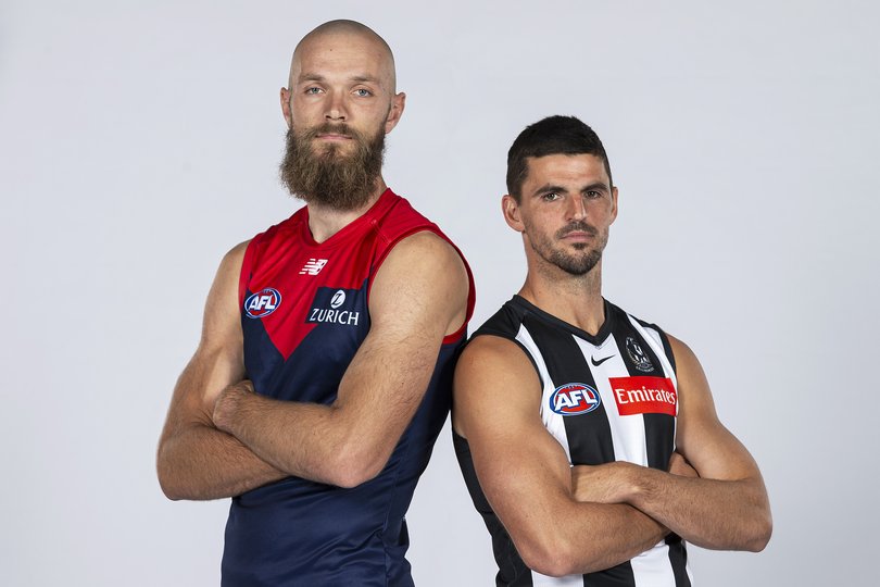 Max Gawn of the Demons (L) and Scott Pendlebury of the Magpies.