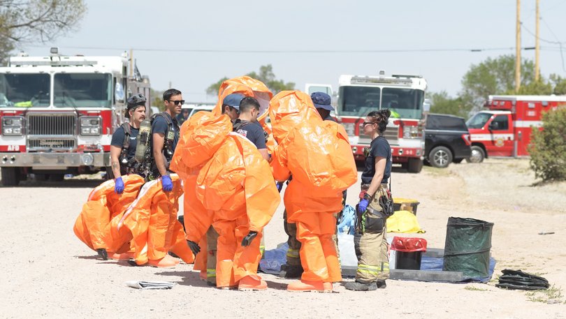 18 first responders began experiencing symptoms, including nausea and dizziness, shortly after they were exposed to the unknown substance. 