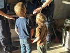 The boys were found on the side of the road.