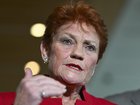 Pauline Hanson has been caught on a hot mic making a rude remark about a journalist following a tense exchange at a press conference.