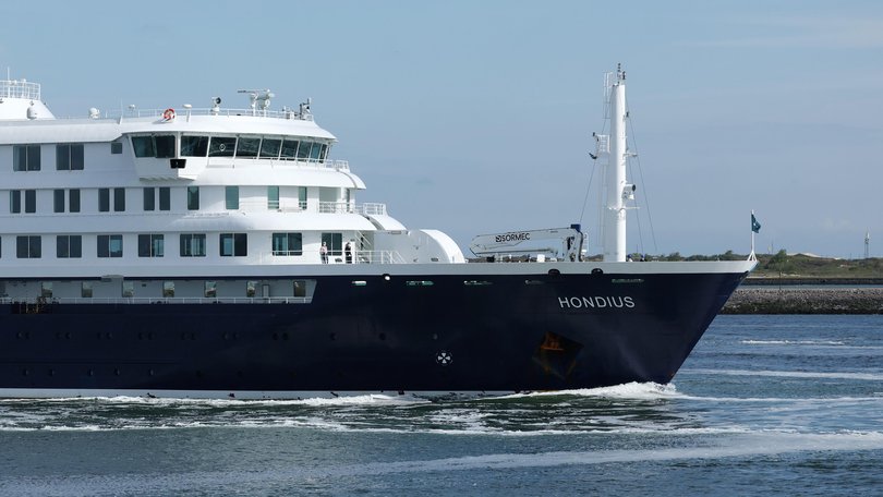 The MV Hondius in the Port of Rotterdam.