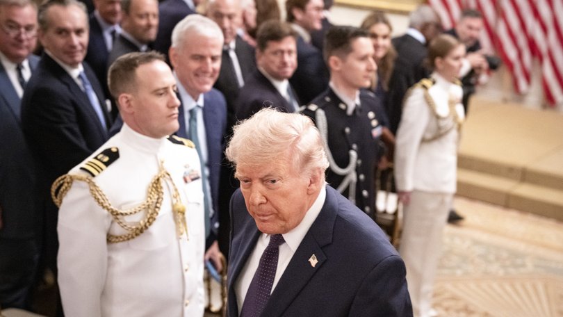 President Donald Trump was in the Oval Office on Friday morning with his defence secretary, Pete Hegseth, in what appeared to be a review of military options for potentially resuming the bombing campaign against Iran.