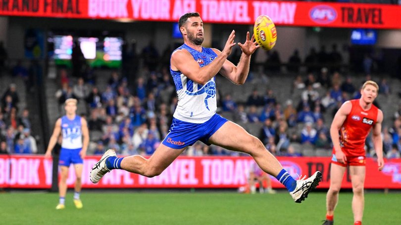 Jack Darling kicked three goals to help the Kangaroos to their come-from-behind win over the Suns. (Adam Trafford/AAP PHOTOS)