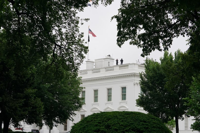 Security on the roof of the White House.