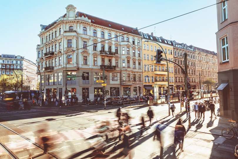 Prenzlauer Berg — the former East filled with beautiful old buildings with shabby facades and no plaster. 