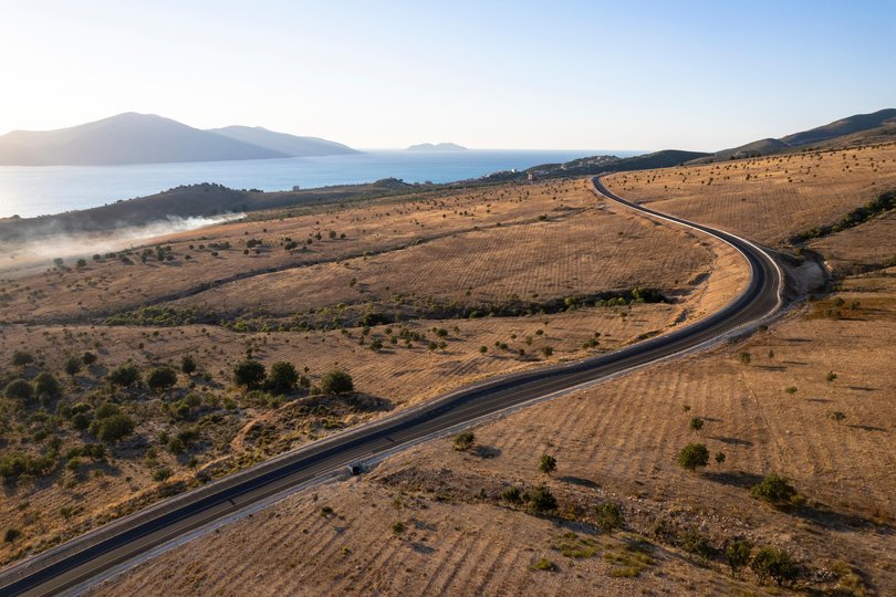Mountain pass on the way to the Albanian Riviera. 