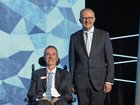 Prime Minister Anthony Albanese with Australian of the Year Neale Daniher after the 2025 Australian of the Year Awards at the National Arboretum in Canberra, Saturday, January 25, 2025. (AAP Image/Mick Tsikas) NO ARCHIVING