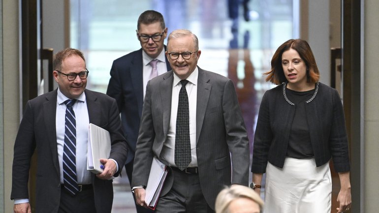 Anthony Albanese during Question Time at Parliament House in Canberra.