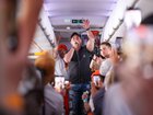 Shannon Noll performs at 30,000 feet.