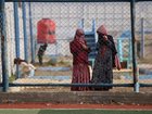 A group of so-called "ISIS brides" left the Al-Roj refugee camp in Syria on Thursday. (AP PHOTO)