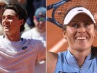 Adam Walton and Kim Birrell celebrate huge upsets at the French Open.