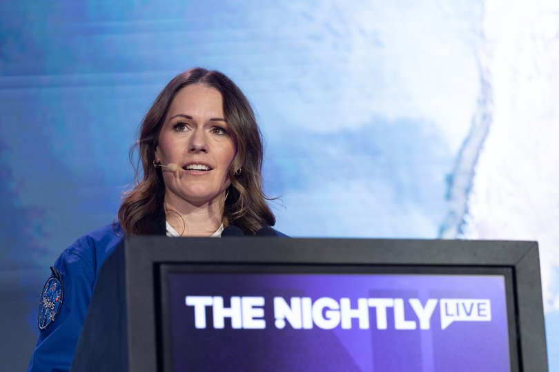 Katherine Bennell-Pegg speaking at The Nightly Live.