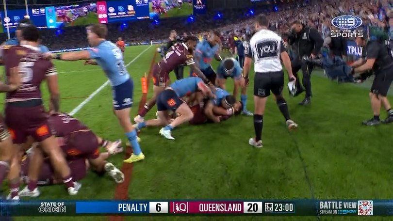Players clashed after the shoulder charge.