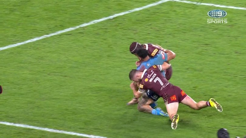 Kalyn Ponga was sent off for this hit on Tolu Koula.