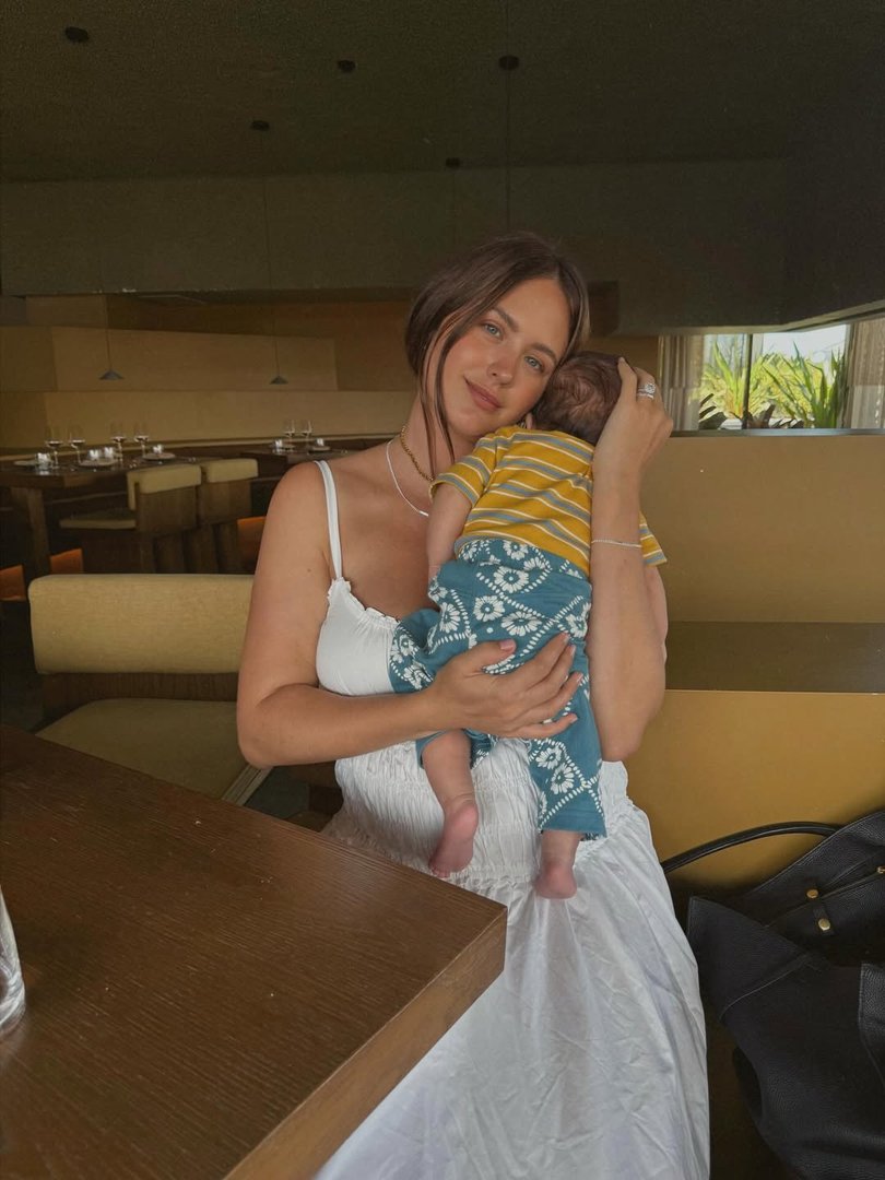 Jesinta Franklin and her baby boy Bam.