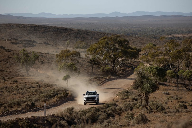 YUNTA, AUSTRALIA- NewsWire Photos- NOVEMBER 26, 2025. View towards Oak Park Station where the search continues for four-year-old Gus Lamont, who was last seen on 27 September 2025. Picture: NewsWire/ Brett Hartwig