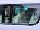 Passengers from the hantavirus-stricken cruise ship MV Hondius arrive at Bullsbrook Quarantine Centre on Friday.