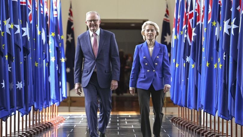 Prime Minister Anthony Albanese with President of the European Commission Ursula von der Leyen.