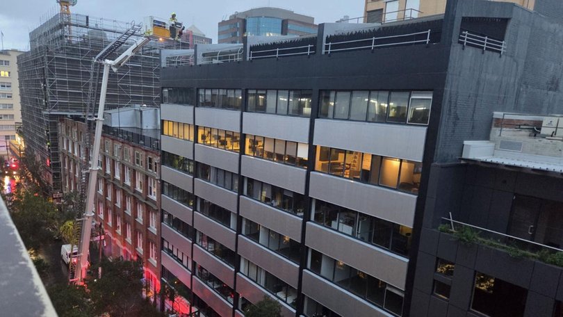The fire was located by FRNSW officers on the top floor of an office building in Surry Hills. 