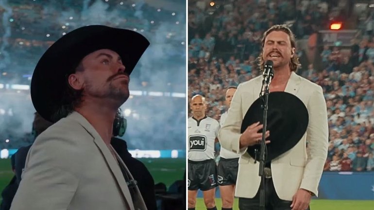 Country singer Robbie Mortimer has responded to critics of his version of Advance Australia Fair. 