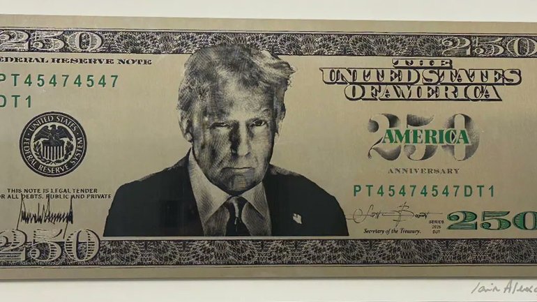 The proposed $250 note would feature Donald Trump's 2023 mugshot.