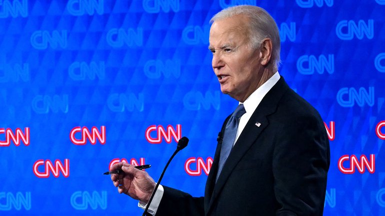 Joe Biden during the debate with Donald Trump in 2024.
