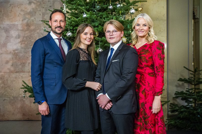 The Norway royal family: Prince Haakon, Princess Ingrid Alexandra, Prince Sverre Magnus and Princess Mette-Marit. 