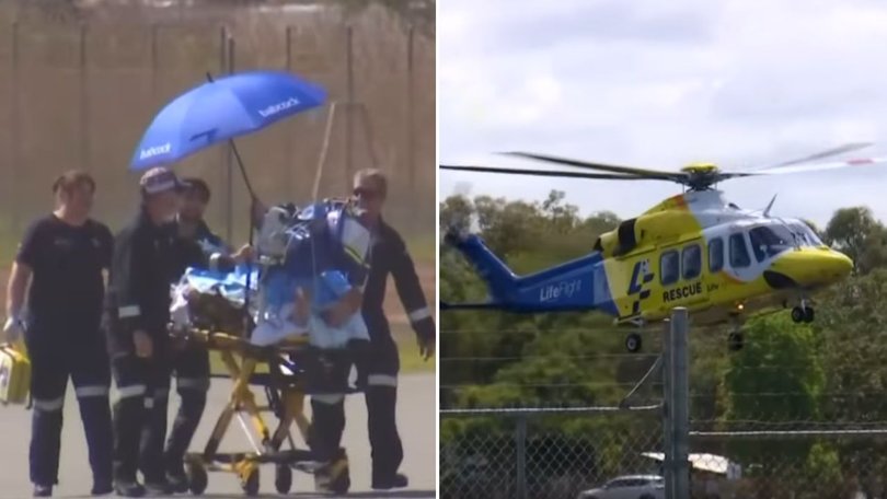 Mills was airlifted to hospital in a life-threatening condition.
