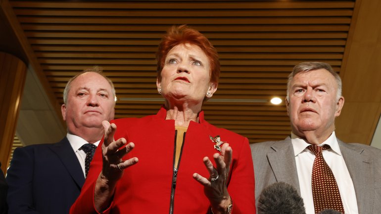 Pauline Hanson declares PM ambition as One Nation support surges.