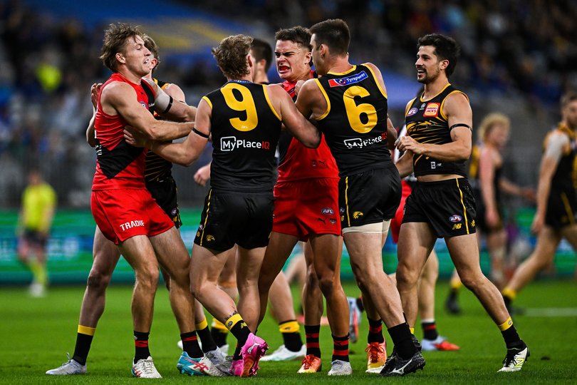 It was hot in the contest between West Coast and Essendon.