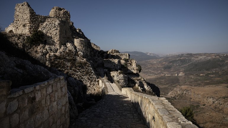 The Beaufort Castle fortification sits on a cliff above the Litani River in southern Lebanon.