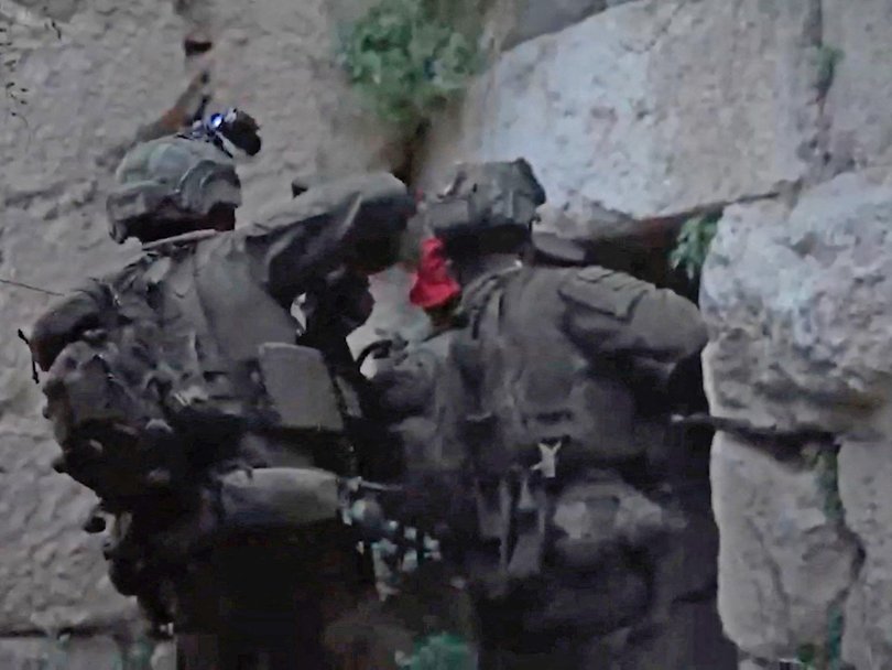 Members of Israeli troops enter the 900-year-old Beaufort Castle in southern Lebanon.
