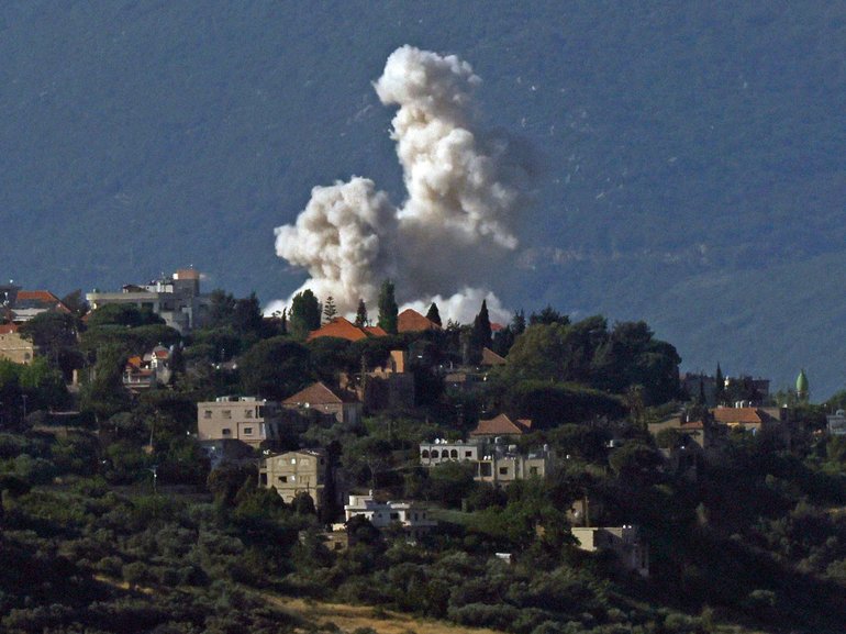 Smoke rises following Israeli bombardment in southern Lebanon.