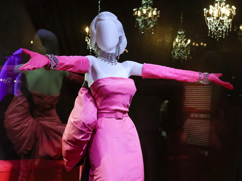 The pink dress Monroe wore singing Diamonds Are A Girl’s Best Friend is part of the new exhibition.