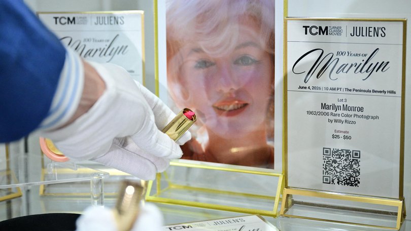 A 1950s Elizabeth Arden lipstick worn by Marilyn Monroe  ahead of the June 4 auction. 