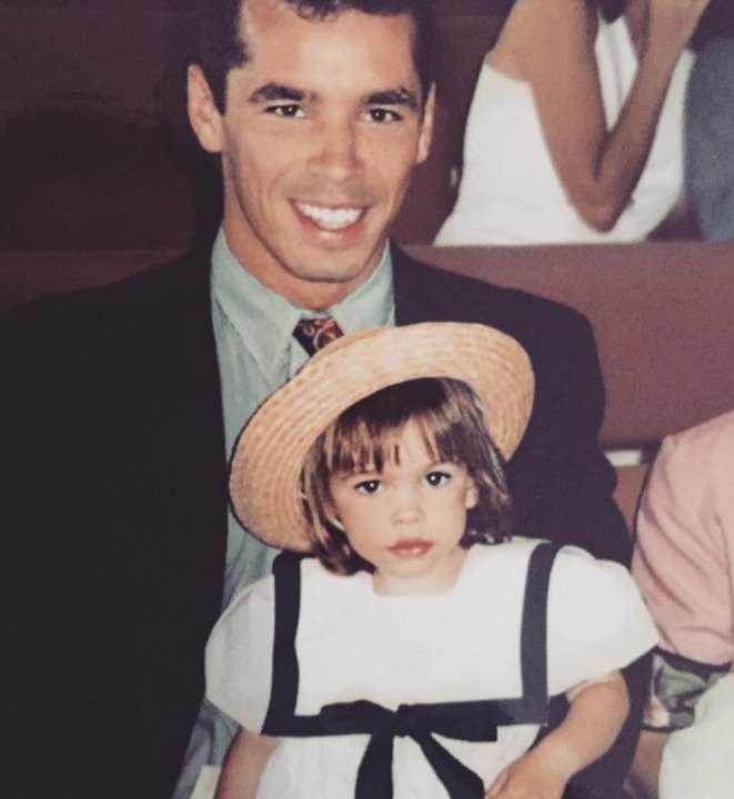 Ellie Gonsalves as a child, pictured with her father Rick.